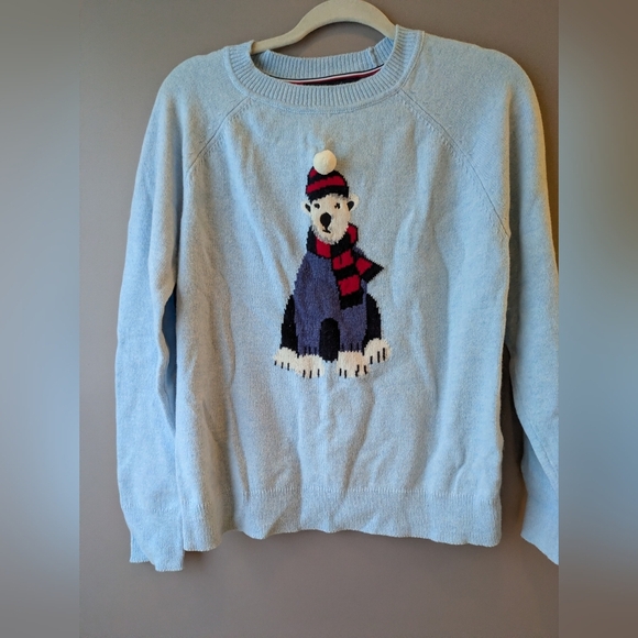 Tommy Hilfiger Blue Polar Bear Sweater M - Picture 1 of 11